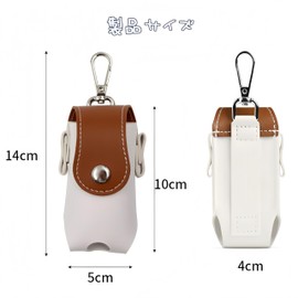 MHSKNHW 軽量 ゴルフボールケース PU皮革製 茶色のPUレザー ゴルフ小物収納ポーチ、簡単着脱カラビナ付き