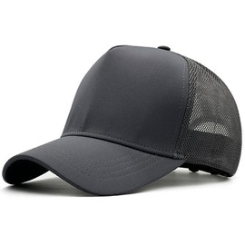 [Silver & Style] メッシュキャップ 大きいサイズ 無地 深め シンプル メンズ キャップ 帽子 (JP, アルファベット, L, グレー)