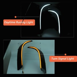 PGTOPONE Switchback White/Amber LED Front Bumper Fog Daytime Running Lamp Dynamic Sequential LED Turn Signal Light Function Compatible with Toyota Highlander 4TH 2021 2022 2023 2024 XSE