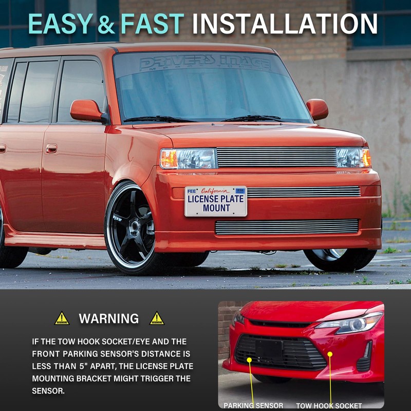 No Drill Front License Plate Mount Compatible with Subaru Outback