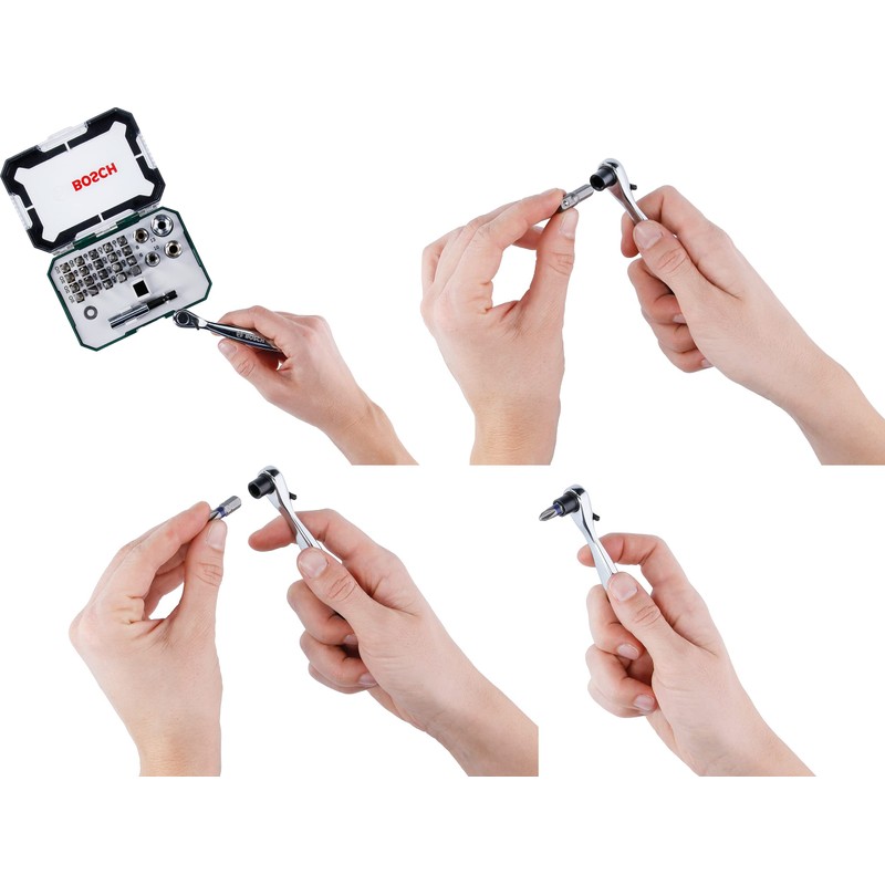Bosch 26pc. Screwdriver Bit and Ratchet Set (PH-, PZ-, Hex-,