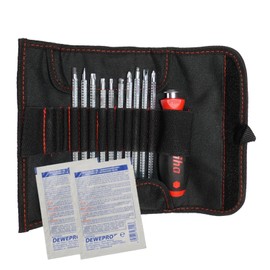 Wiha System 6 – SoftFinish Screwdriver with Interchangeable Screwdriver Set – 11 Pieces – Slotted, Phillips, Pozi, Torx – Screwdriver Set 11-Piece 4010995035914 + 2 Pcs Dewepro® Single Scrubs