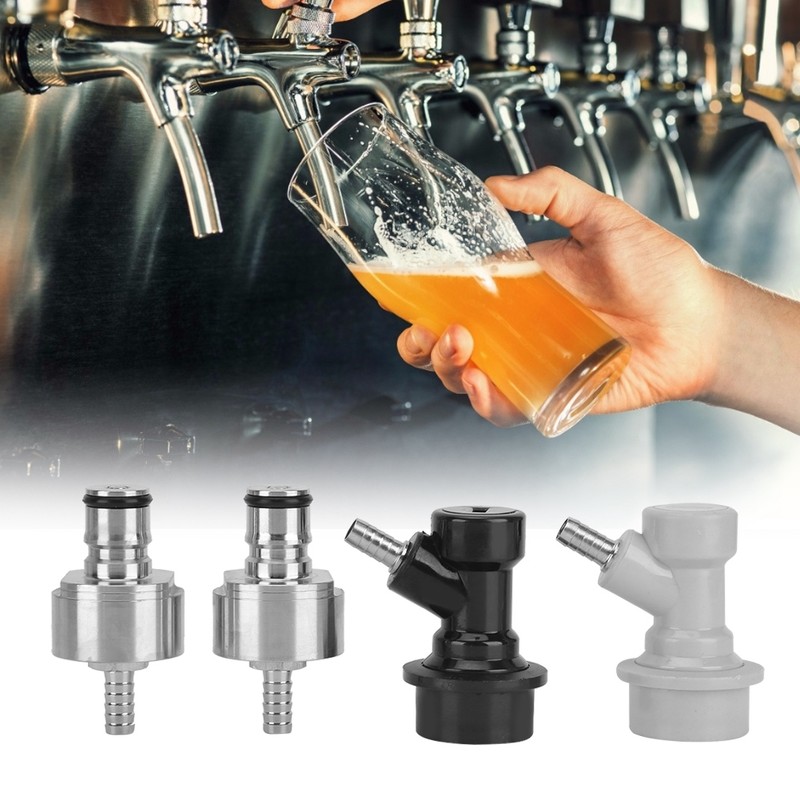 2Pcs Stainless Steel Carbonation Cap with 2Pcs Barb Ball Lock