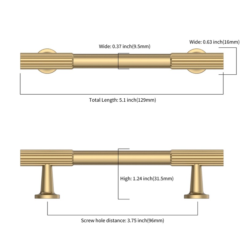 Asidrama 10 Pack 3.75 Inch(96mm) Champagne Bronze Cabinet pulls Kitchen
