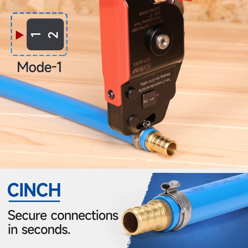 iCrimp One-Hand PEX Pipe Cinch Tool meets ASTM F2098 Standard