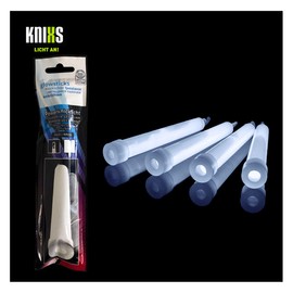 KNIXS - 10 x Power Glow Sticks, Professional Quality for 15 Years, Individually Packed - 150 x 15 mm - Glow Stick - Glacier White/White Luminous -