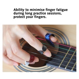 8 Pcs Finger guitar Picks, 2 Pcs Thumb Picks,6 Pcs Flat Thumb Picks Celluloid Guitar Thumb Picks for Acoustic Guitar, 6 Colors Guitar Finger Pick for Fingerstyle Acoustic Guitar Banjo or Harp Bass.