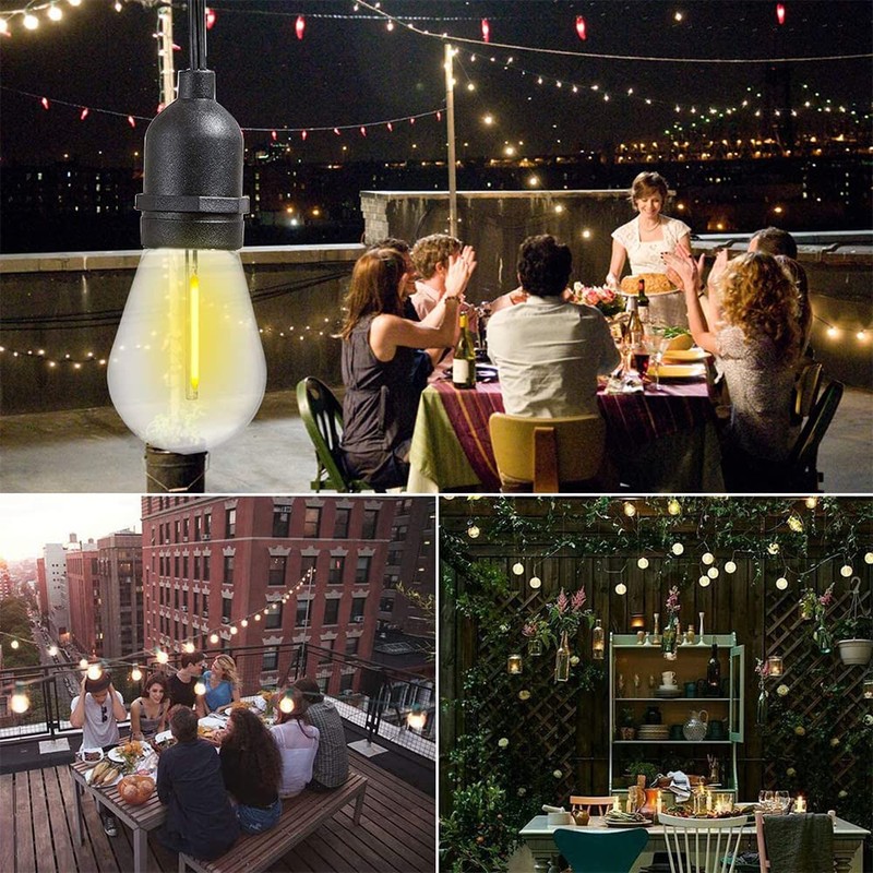 Jslinter 24-Pack LED 1W String Light Bulbs, S14 Plastic Shatterproof