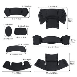 Yzpacc Tactical Helmet Pads, Universal Replacement EX Helmet Internal Memory Foam Padding Protective Mat for ACH MICH FMA EXF Motorcycle Helmet, 2nd Generation (2nd-Black)