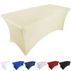 Ocves Stretch Tablecloth 6ft Spandex Table Covers Polyester Fitted Rectangular
