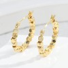 HUGE SWAN Gold Metallic Cube Beaded Hoop Earrings 14K Gold