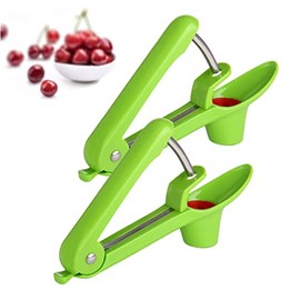Eidoct 2pcs Cherry Pitter Tool, Cherry Pitter Remover Cherry Stoner, Multi-Function Fruit Corer and Pitter Remover, Cherry Corer Pitter Tool for Cherries Jam (Green)