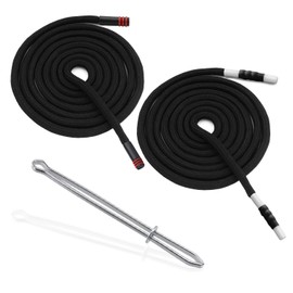 WALWAL 2 Pack 51 Inch Replacement Drawstrings Cotton Drawstring Cord, Suitable for Sweatpants Hoodies Shorts, with Threader Tool(Red+Black White)