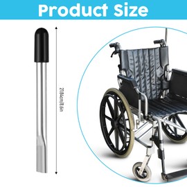 2PCS Brake Extenders for Wheelchair, Silver Wheelchair Brake Handle Extenders for Transport Chair, Reclining, Braking Parts, 8.6Inch
