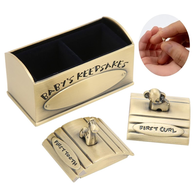 Cyrank Baby First Tooth and Curl Keepsake Box, Tooth Holder