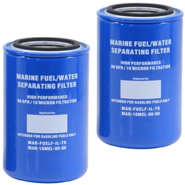 2 Pack of TONYCO MAR-10MEL-00-00 Fuel Water Separator Filter (10 Micron) Replaces MAR-FUELF-IL-TR, 18-7866, 9-37807 Compatible With Yamaha 115 HP Outboard Engines