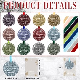 Kasyat 24 Sets Christmas Thank You Ornaments Employee Appreciation Gifts Acrylic Hanging Ornaments Bulk with Card and Bag for Coworker Team Nurse Teacher Xmas Tree Decor (Awesome Sign)