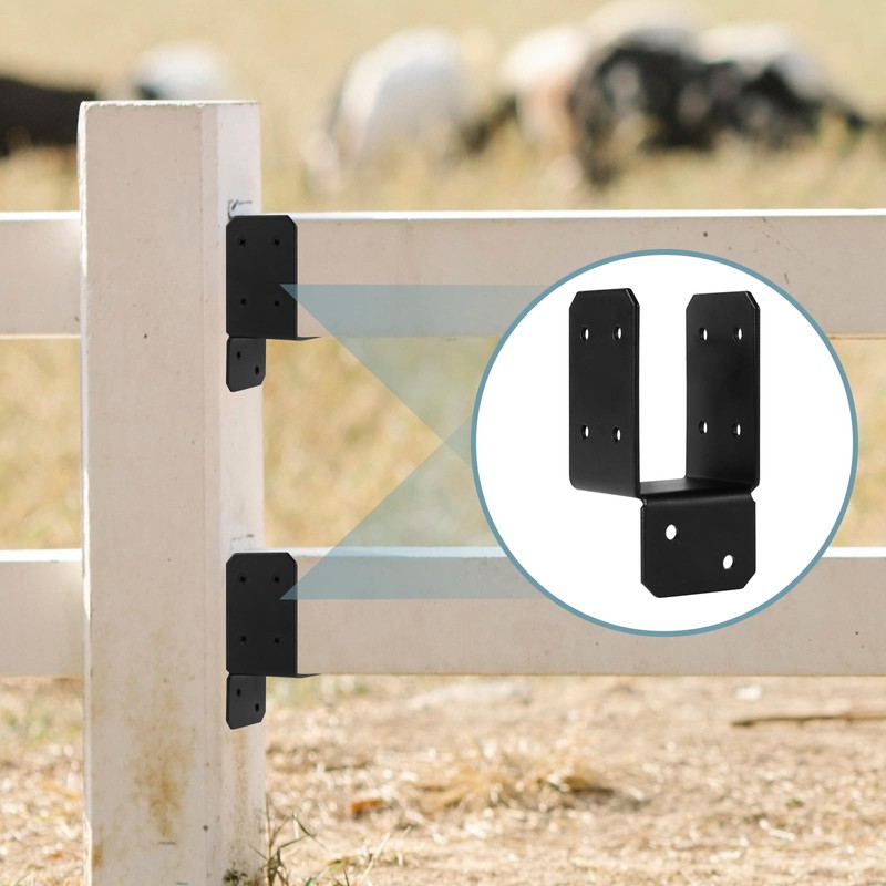 16pcs Black Caps Tie Bracket for 2x4 Post, Post Anchor