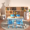 LulliSpace Kids Table and 4 Chairs Set，Height Adjustable Children Table
