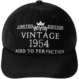 Dingyijie 1954 70th Birthday Gifts for Men Women Unisex Cotton Adjustable Baseball Cap Plain Hat 70 Years Old Birthday Present (Cotton, 70th Birthday Hat)