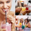 Jumbo Smoothie Straws, Happybase 100pcs Black Disposable Wide-mouthed Large Smoothie
