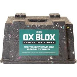 OX BLOX Heavy Duty Trailer Jack Block - Made in USA - Super Strong and Durable - 100% Recycled Plastic RV Jack Blocks - Trailers & Camper Essentials