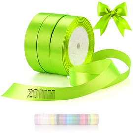 TXXATX 66 m Ribbon Neon Green Satin Ribbon Decorative Gift Ribbon Wide 20 mm Gift Ribbons Neon Green Ribbon Wedding Fabric Gift Ribbon for Christening Birthday Valentine's Day Christmas Table