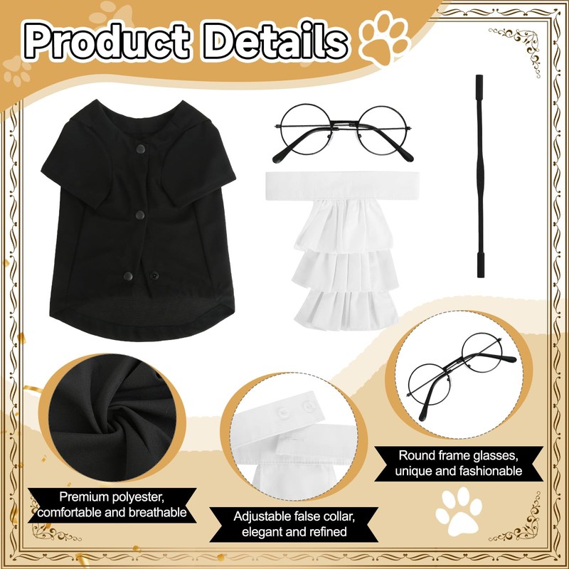 4 Pcs Judge Costume Set Include Dog Judge Robe Adjustable