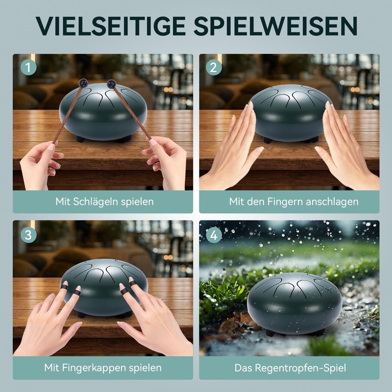 Tongue Drum 6 Inch 8 Tone Steel Tongue Drum Handpan