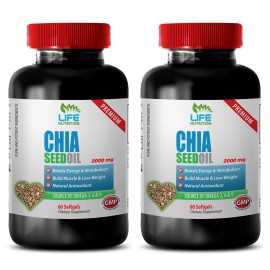LIFE Nutrition self-care oil - CHIA SEED OIL - spa-quality oil 2 Bottle 120 Capsules