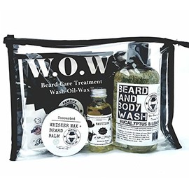 Famoso Kit Wow Cuidado Barba Hidratante Aceite Nautilus Incluye Bálsamo Gel Baño Cuerpo