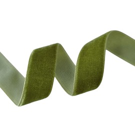 Abbaoww 10 Yards Moss Green Velvet Ribbon 3/8 Inch Single Face Velvet Ribbon for Christmas Wreath Decoration Gift Wrapping DIY Project Bow Making (Moss Green, 3/8 Inch)