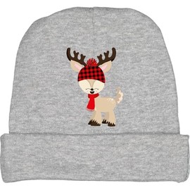 inktastic Cute Reindeer, Little Reindeer, Hat, Scarf Baby Beanie Hat Small Heather Grey 445c6