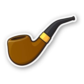 Squiddy Smoking Pipe Cute Cartoon Retro Hipster - Vinyl Sticker Decal for Phone, Laptop, Water Bottle (3" Wide)