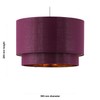firstchoicelighting Burgundy Ceiling Light Shade, Easy Fit Pendant, Metallic Gold