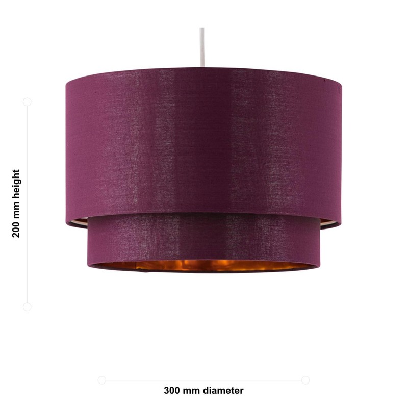 firstchoicelighting Burgundy Ceiling Light Shade, Easy Fit Pendant, Metallic Gold
