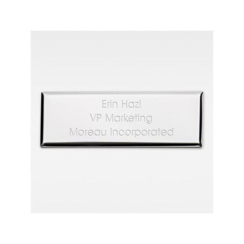 THINGS REMEMBERED Engraved Silver Rectangle Plate- 3" Long by 1"