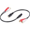 PASOW 2 Pack 3.5mm Stereo Female to 2RCA Female RCA
