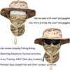 QMFIVE Tactical Boonie Hat Scarf Unisex Camouflage Rounded Hat Fisherman