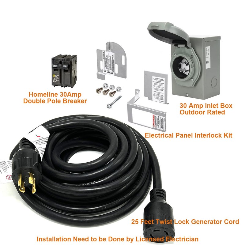 30 Amp Generator to House Hook-up Kit for Square D