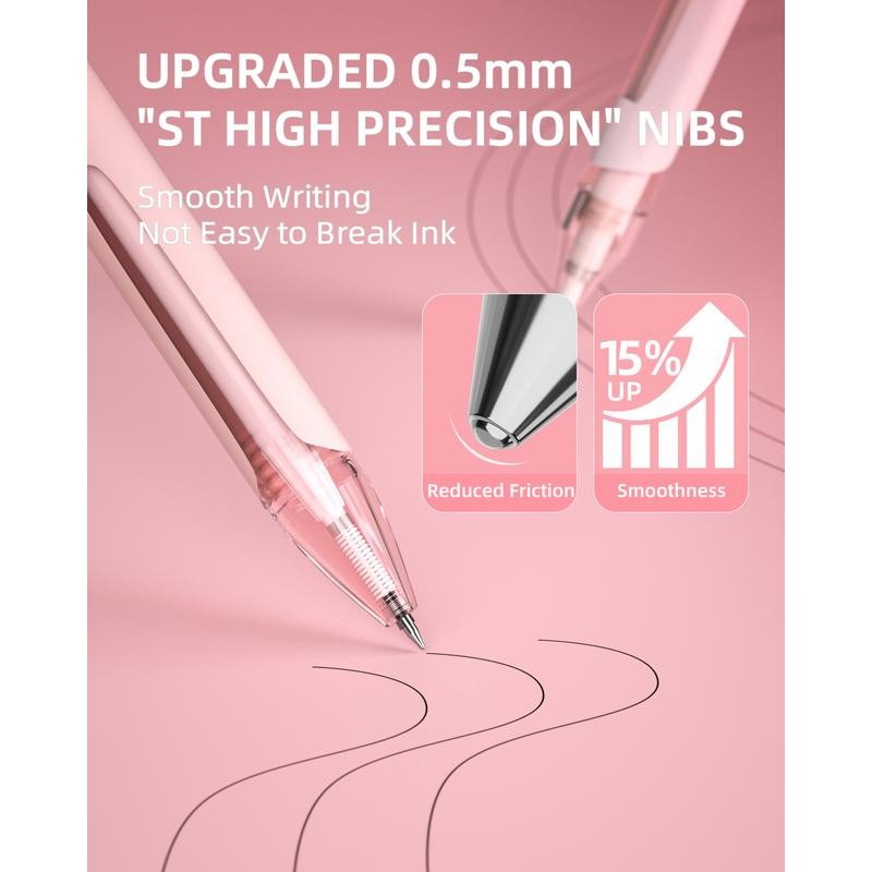 Nicpro 13Pack Pastel Gel Ink Pen Set with Case, Cute