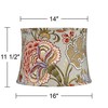Sage Green with Flower Print Medium Drum Lamp Shade 14"