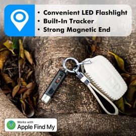 Travel Depot 2-in-1 Mini Flashlight Keychain w/Bluetooth Item Tracker, Compatible w/Apple Find My, Front Bike Light Rechargeable, Magnetic Mount, LED Light Modes, Loud Sound – Compact, Versatile