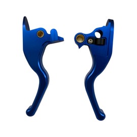 Motorcycle 3 Finger Clutch Brake Lever CNC Short Hand Clutch Brake Lever Fit for 2015-2024 Harley Low Rider/S Softail Sport Glide Street Bob (Blue)