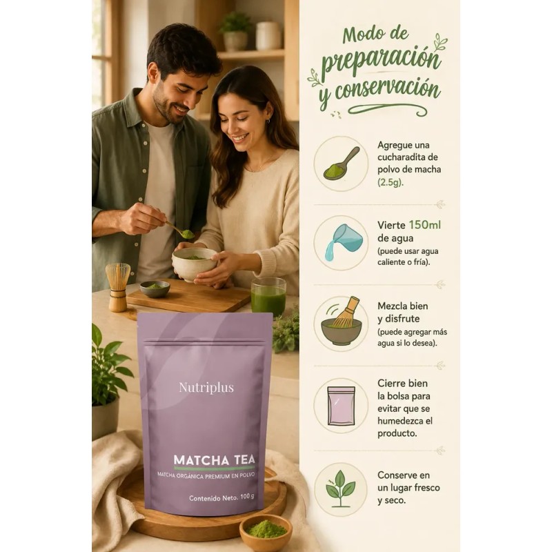 Matcha Tea: Matcha Orgánica Premium En Polvo 100g Farmasi