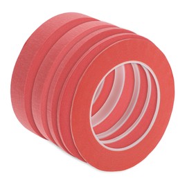 INFINAUTO Masking Tape, 0.15cm/0.3cm/0.6cm/1.2cm/1.9cm x 30m DIY Car Auto Paint Painters Tape Pink, 5 Pcs