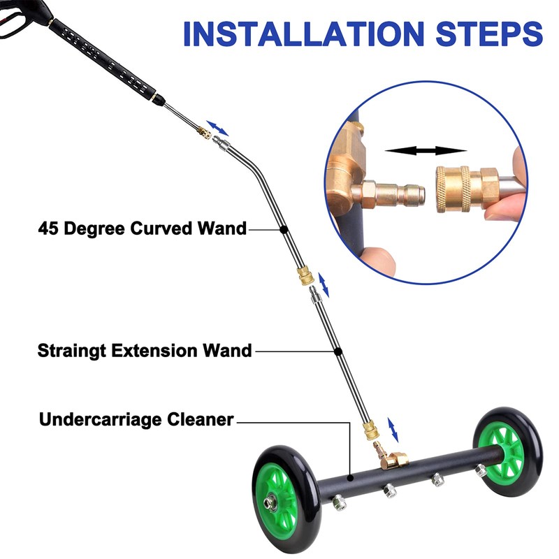EVEAGE 2-in-1 Undercarriage Pressure Washer Attachment, 16" Pressure Washer Undercarriage