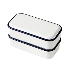 Takenaka Retro Moda Lunch Box, Square Lunch, Navy, Upper Level, 9.8 fl oz (275 ml), Lower Level, 9.8 fl oz (275 ml)
