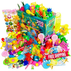 S SWIRLLINE 200 Pack Treasure Box Prizes for Classroom Bulk Toys Kids Birthday Party Favors