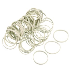 MECCANIXITY 60 Pack Rubber Band Stretchable Rubber Elastic Band White 45mm x 4mm Hair Rubber Bands for Home Office